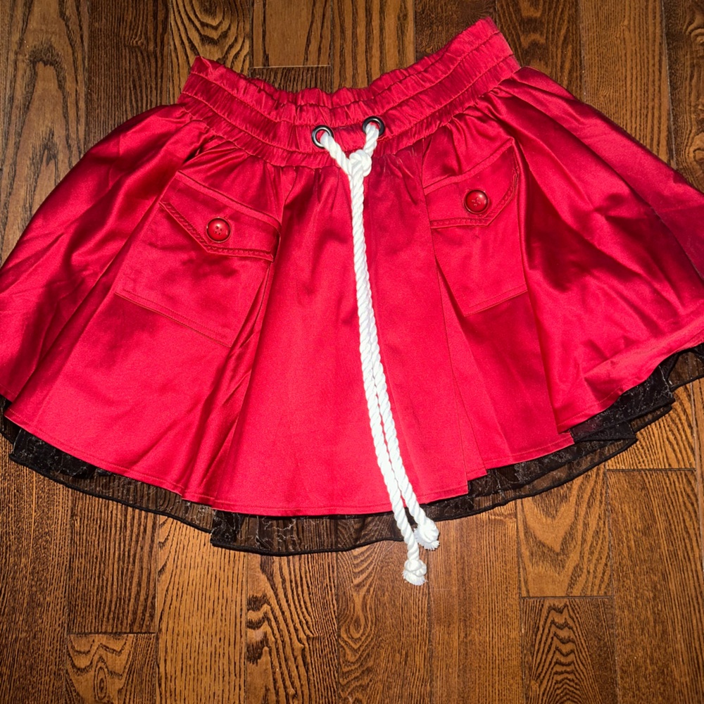 Red Kids Skirt with Black Trim